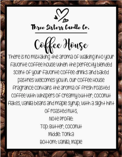 Coffee House Scented Soy Candle 8 oz